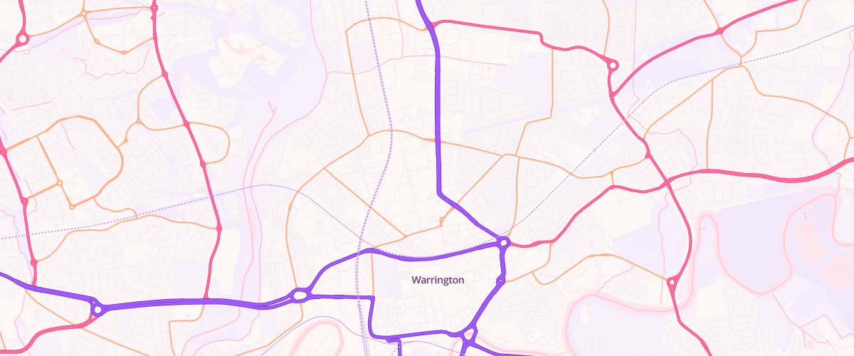 Map showing the location of Warrington Extra Petrol Filling