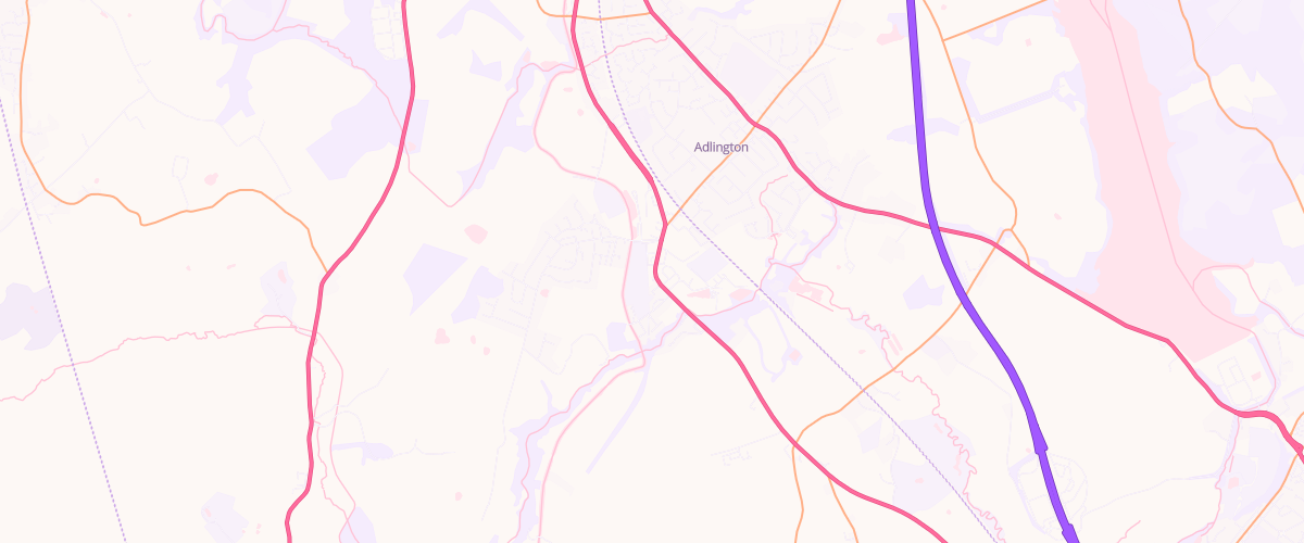 Map showing the location of Essar Adlington Service Station