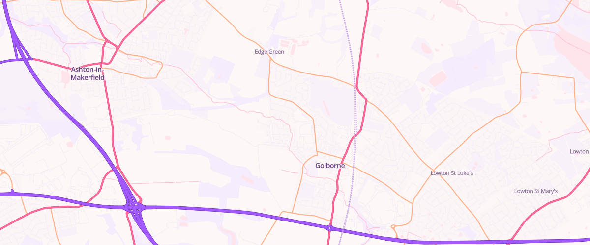 Map showing the location of Asda Golborne Superstore