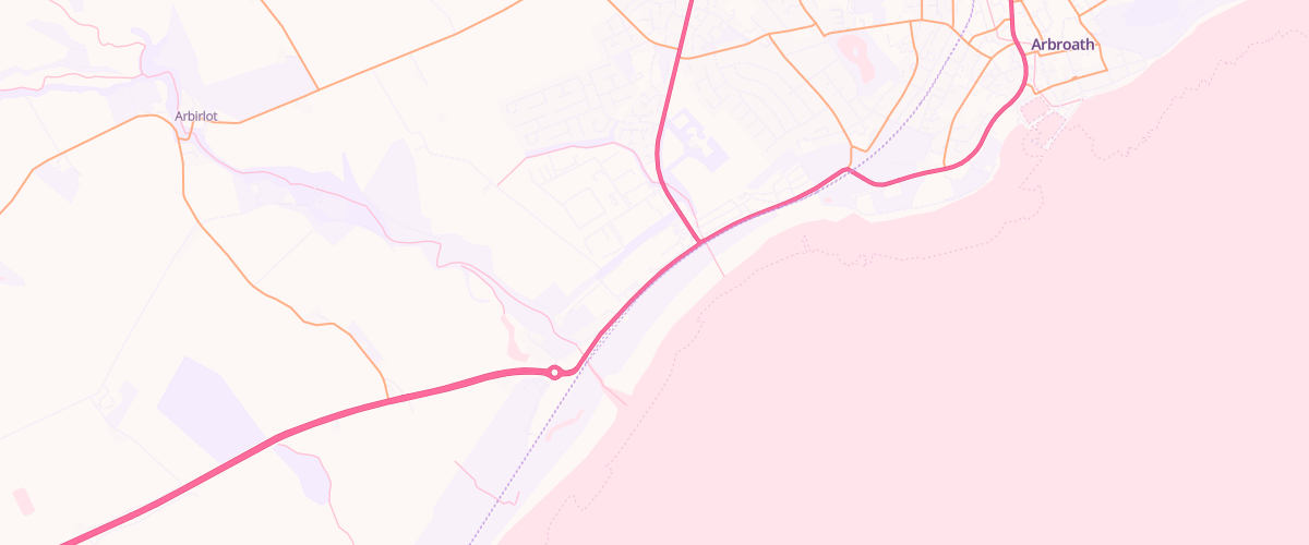 Map showing the location of Asda Arbroath Supermarket