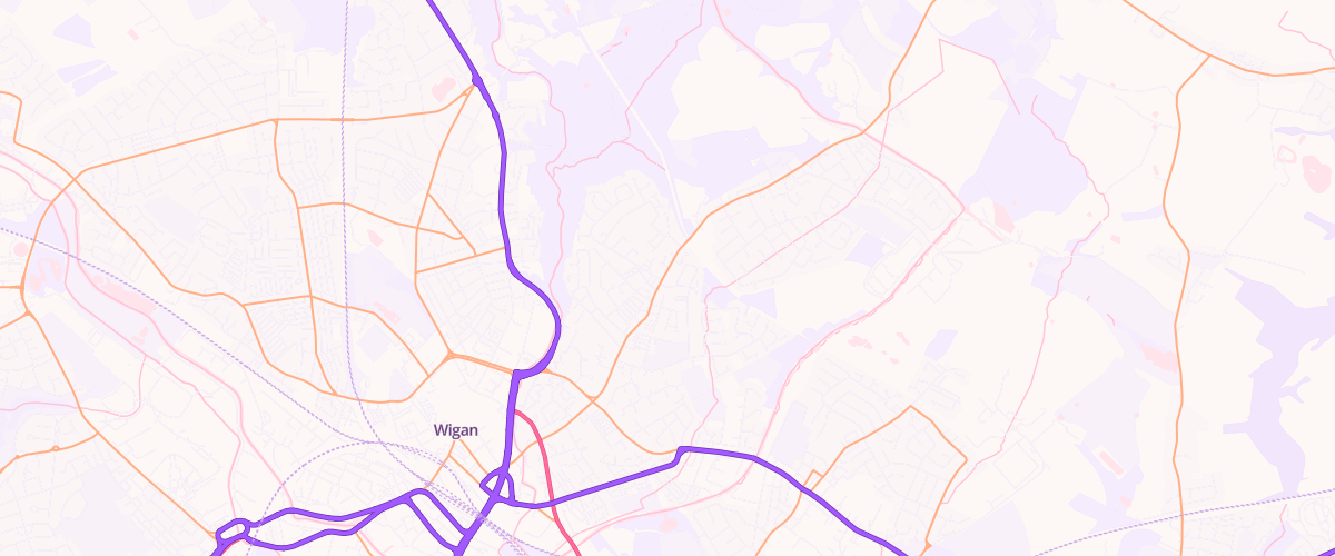 Map showing the location of Whelley Road Service Station