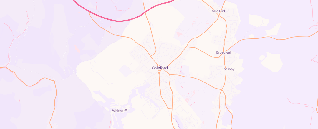 Map showing Beale Garage, Coleford