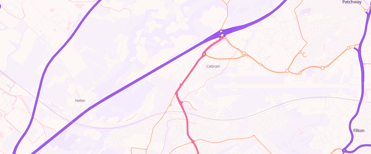 Map showing the location of Shell Co-Op Cribbs Causeway