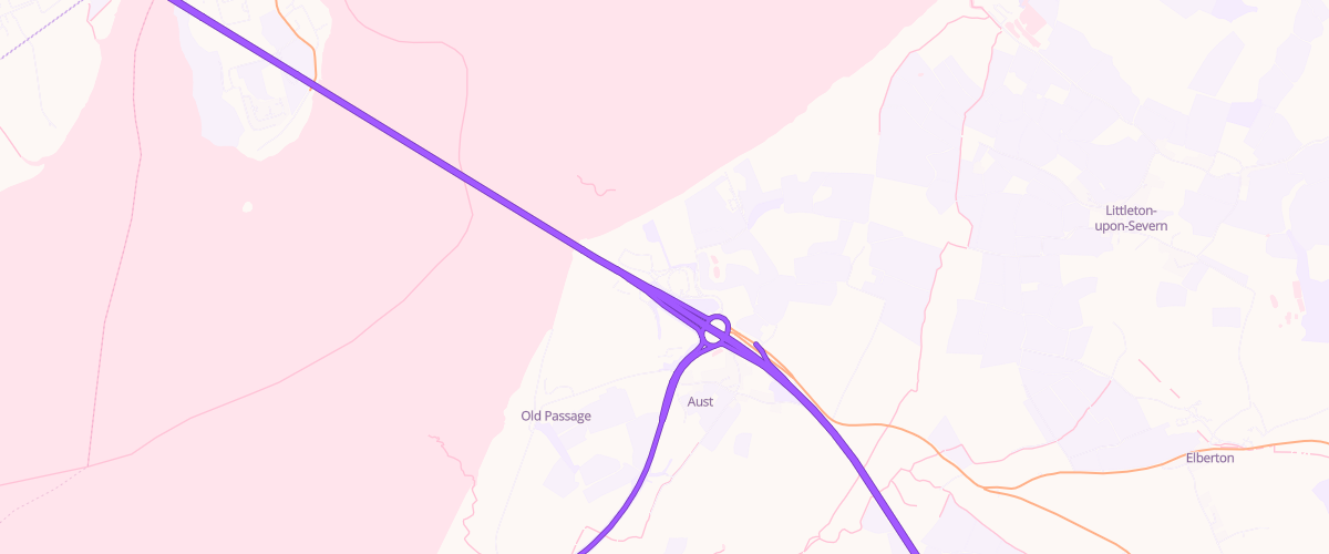 Map showing the location of Severn View Service Area