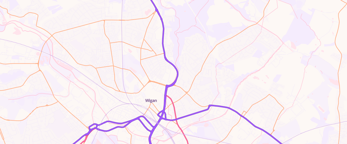 Map showing the location of Wigan Extra Petrol Filling