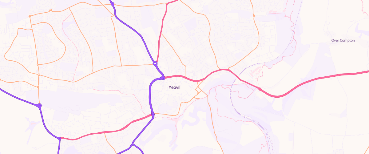 Map showing the location of Yeovil