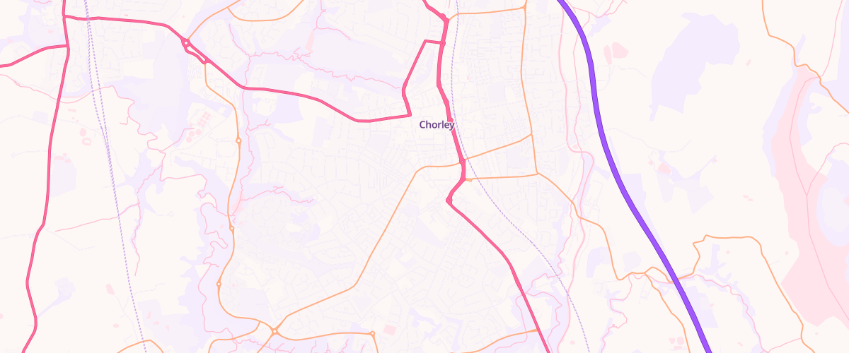 Map showing the location of Asda Chorley Superstore