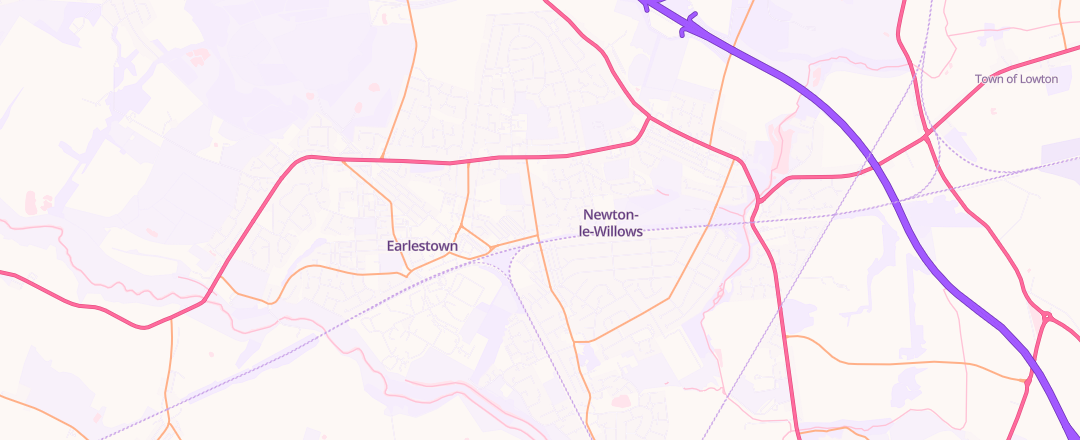 Map showing Newton Vehicle Services Ltd, Newton Le Willows