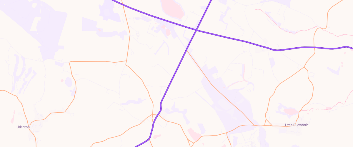 Map showing the location of Tarporley Road Service Station