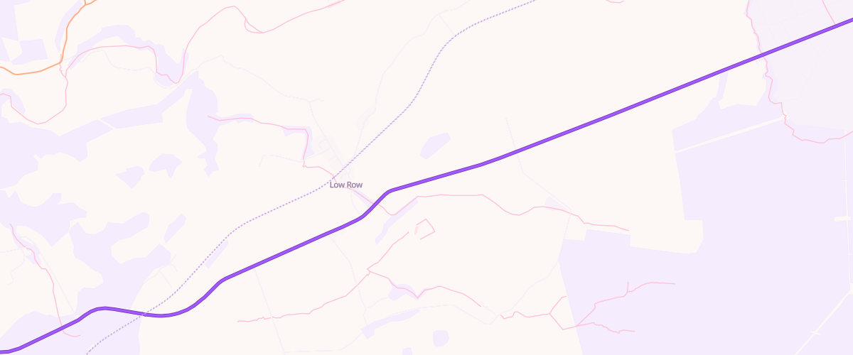 Map showing the location of Low Row Service Station