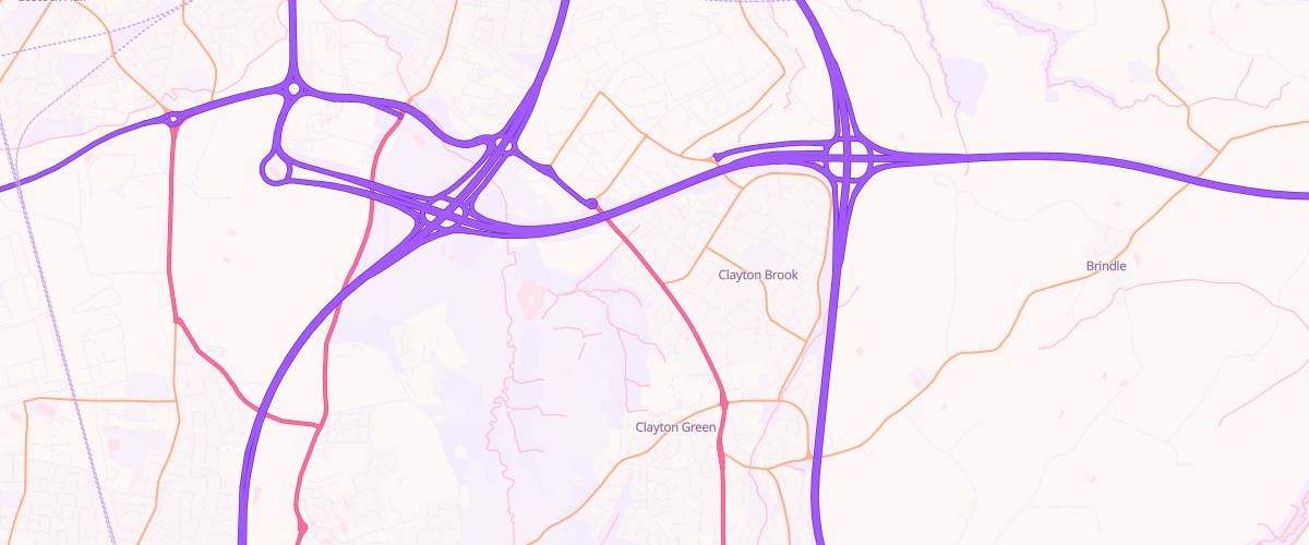 Map showing the location of Asda Clayton Brook Express