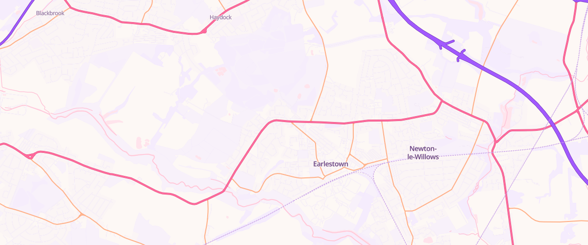 Map showing the location of Mfg Newton Le Willows