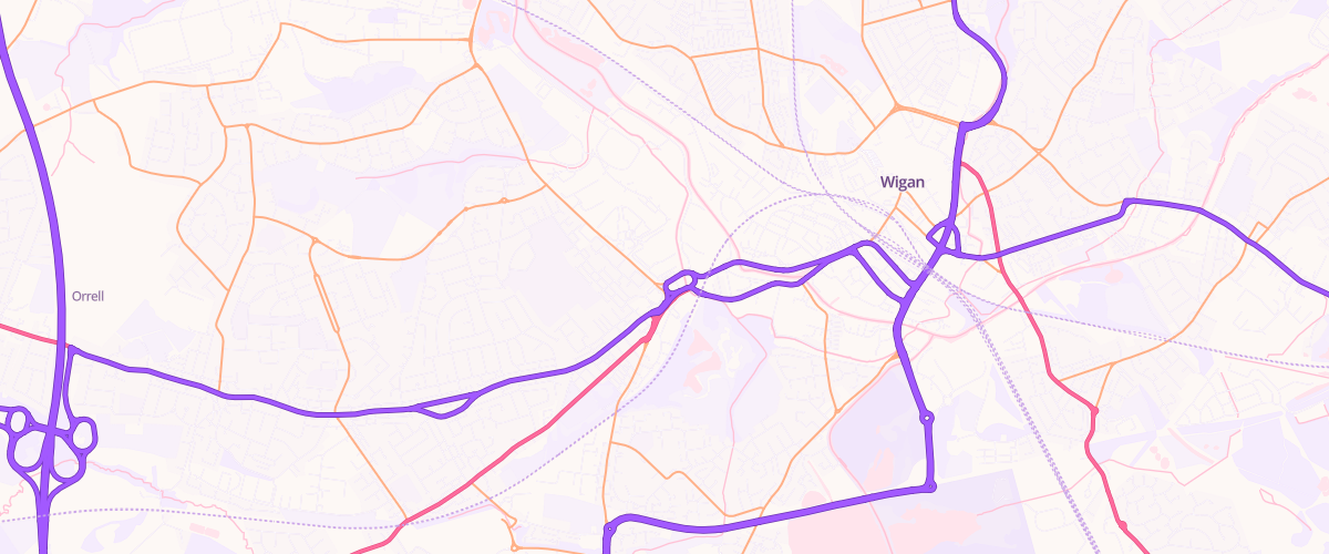 Map showing the location of Asda Wigan Supercentre