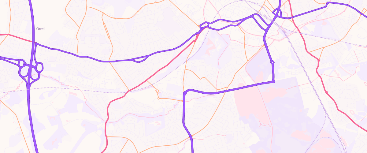 Map showing the location of Asda Warrington Road Express