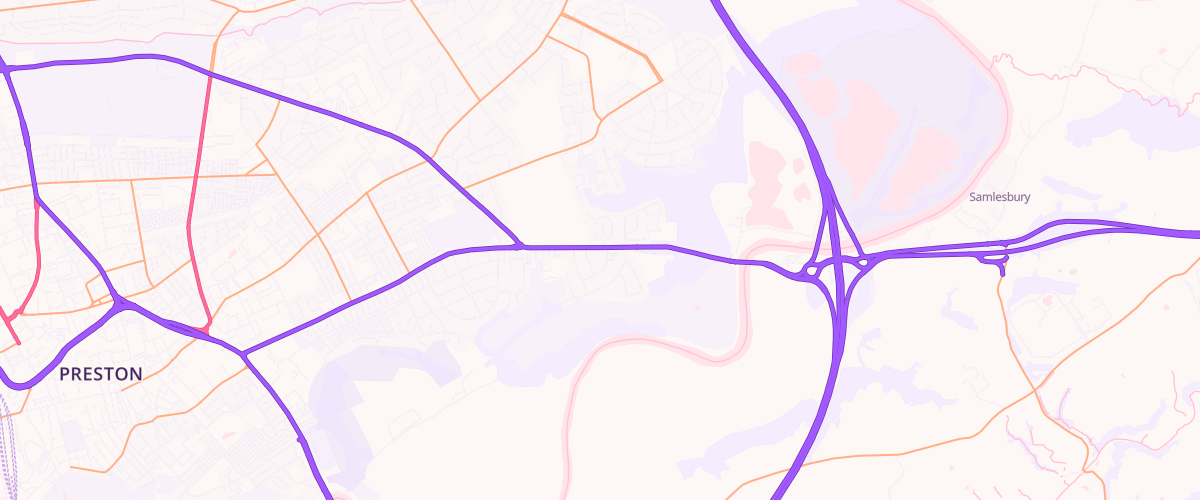 Map showing the location of New Hall Lane Service