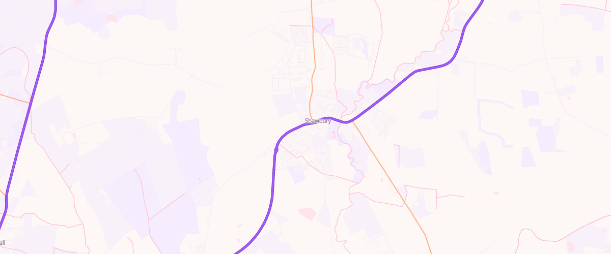 Map showing the location of Shawbury Service Station Trading