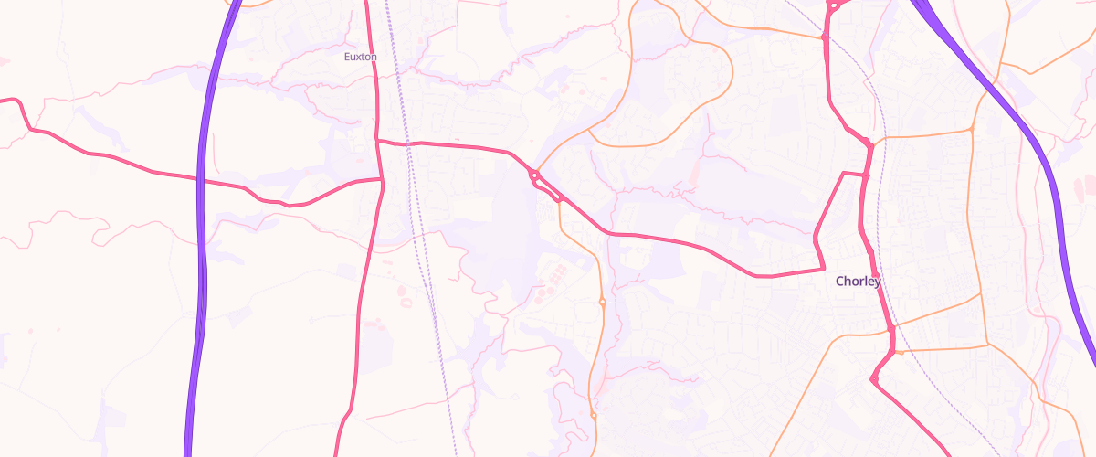 Map showing the location of Chorley Extra Petrol Filling