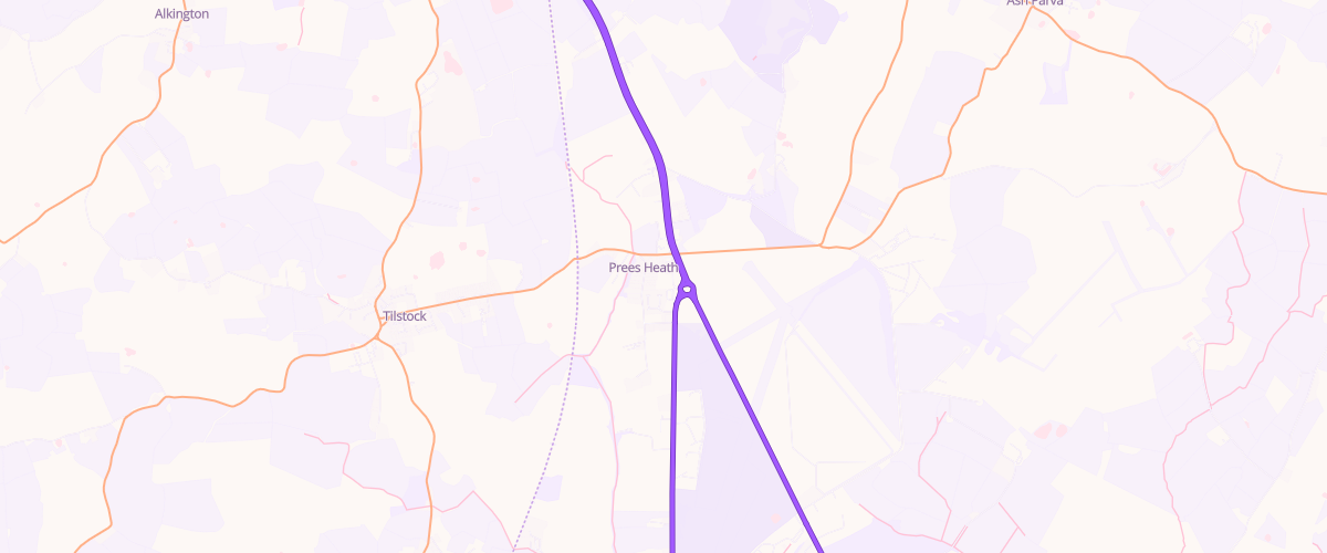 Map showing the location of Rontec Prees Heath