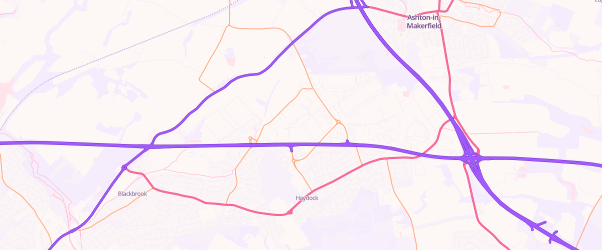 Map showing the location of Costco Wholesale Haydock
