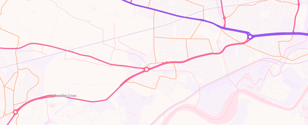 Map showing West End Motors, Warrington