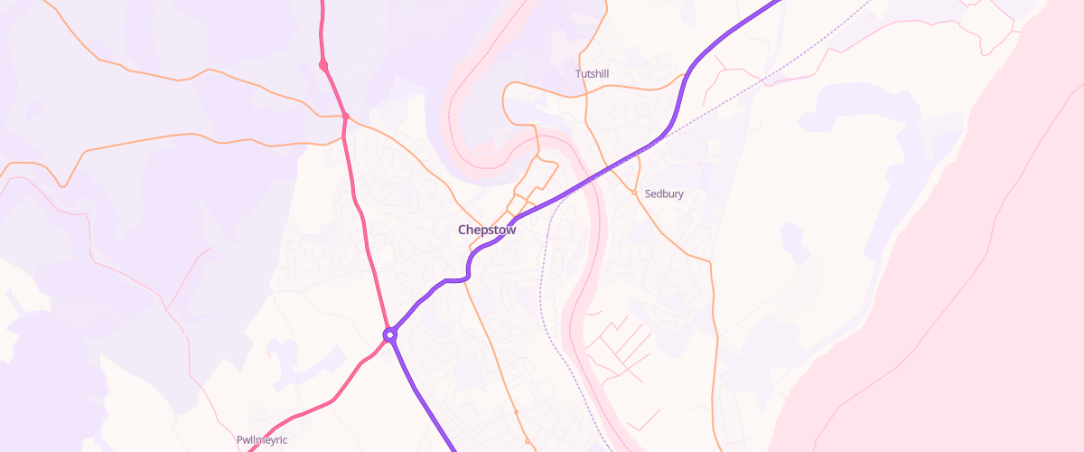 Map showing the location of Chepstow Superstore Petrol Filling