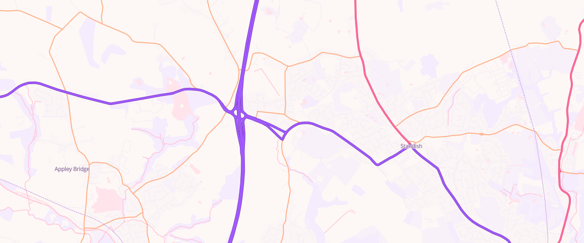 Map showing the location of Asda Standish Express Petrol