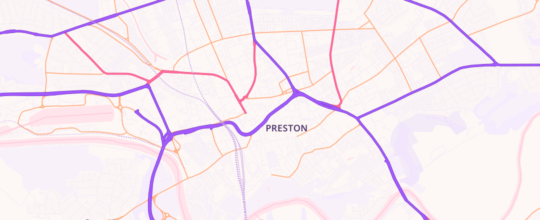 Map showing Kwik - Fit, Preston