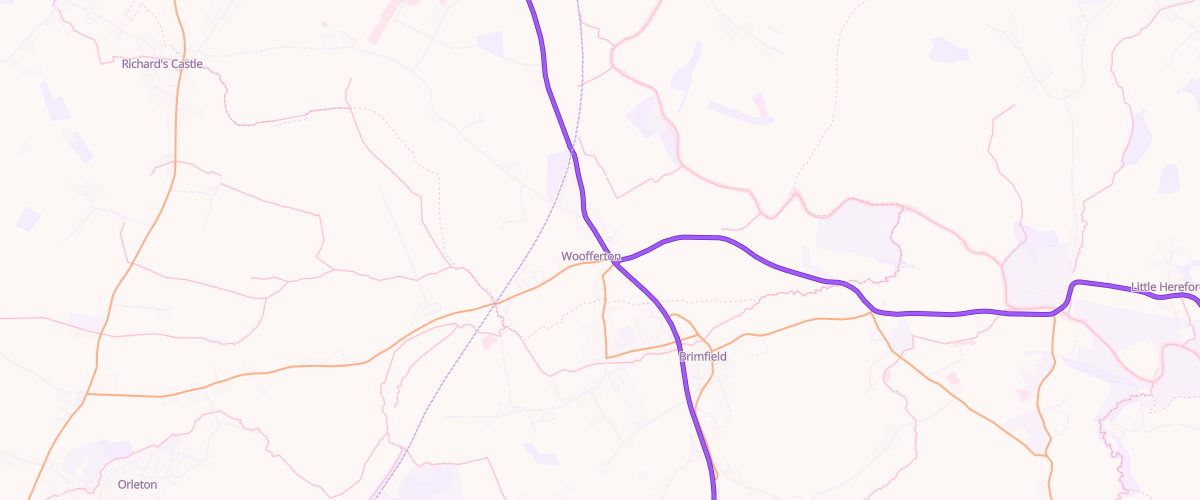Map showing the location of Asda Woofferton Wharf Express