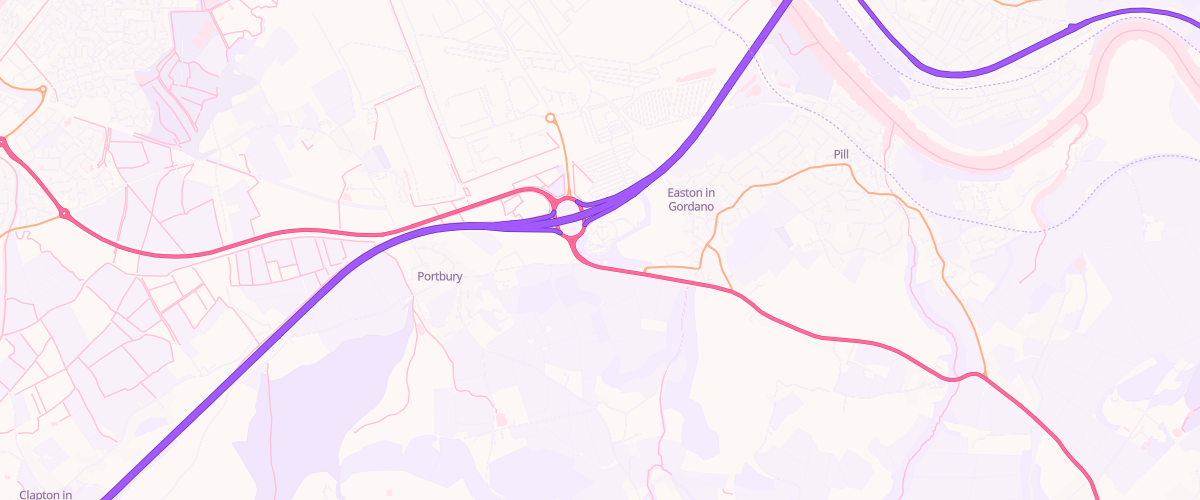 Map showing the location of Welcome Break Gordano
