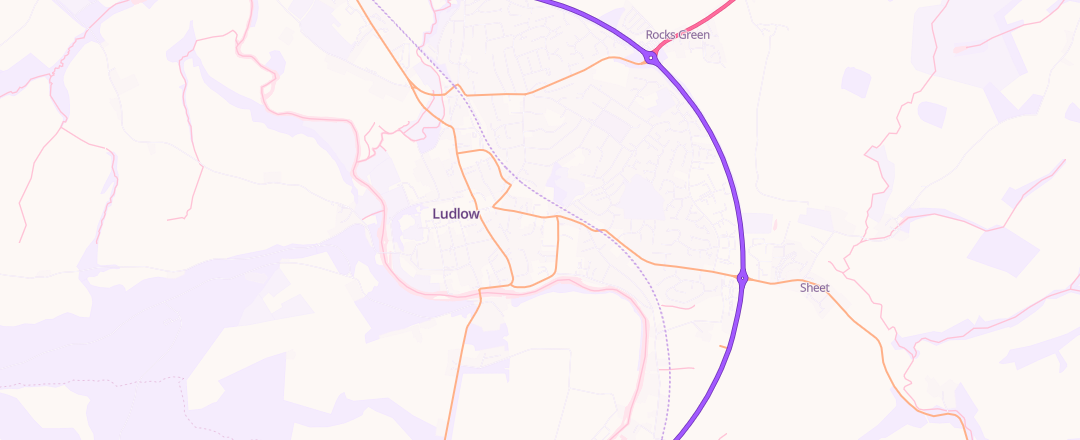 Map showing J D Automotive Ludlow Limited, Ludlow