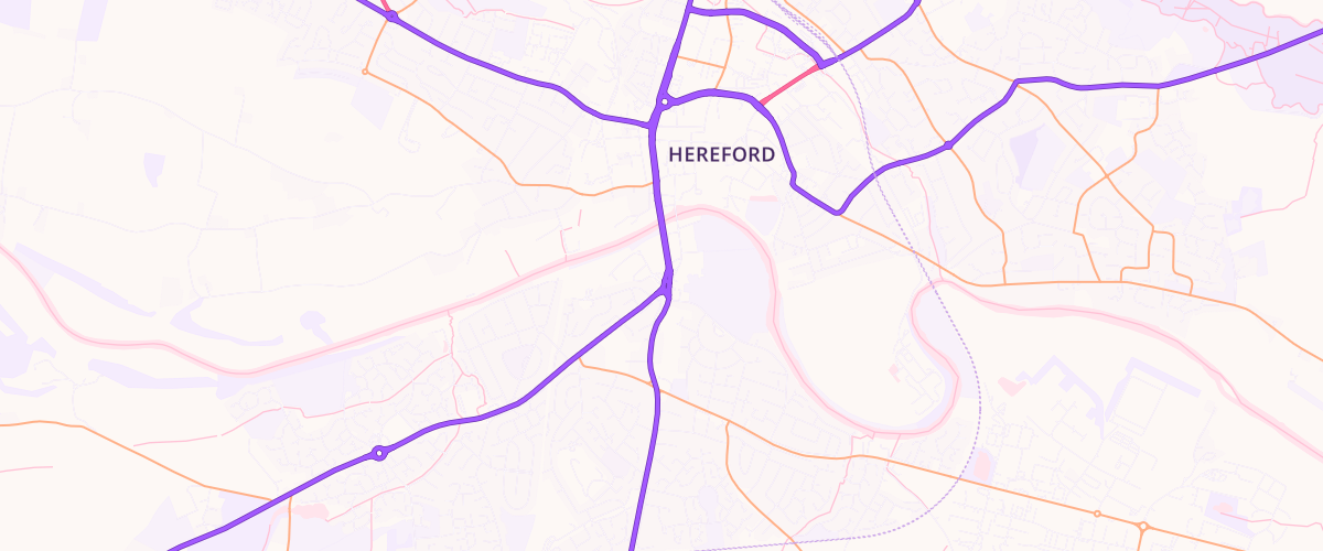 Map showing the location of Asda Hereford Supercentre