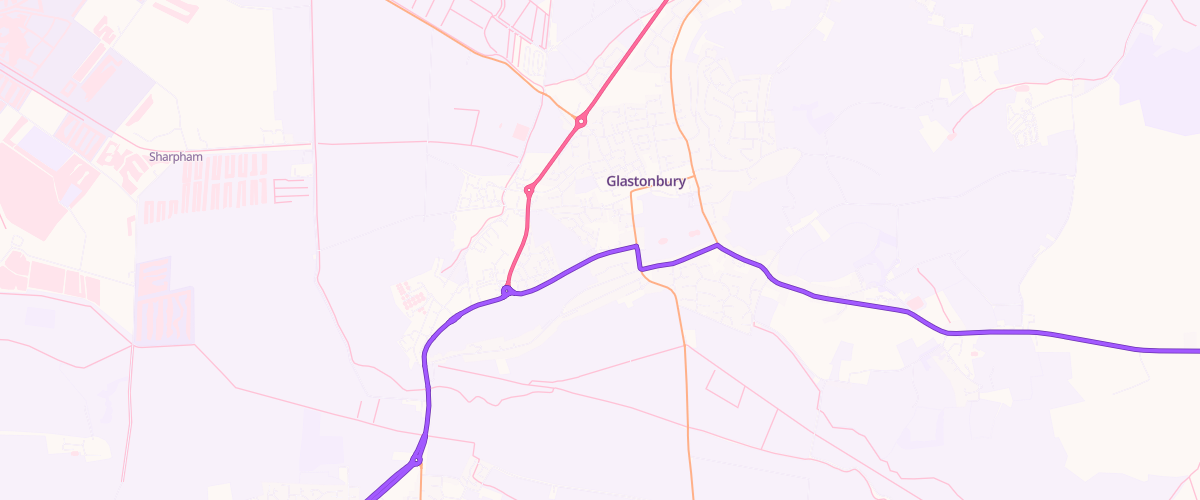 Map showing the location of Mfg Morrisons Glastonbury