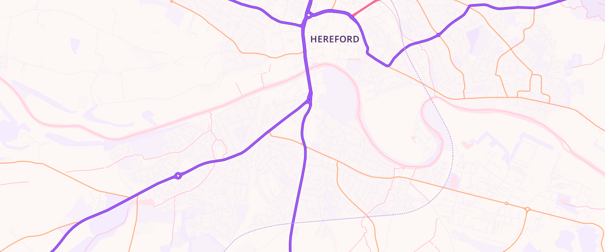 Map showing the location of Eg Hereford Pfs
