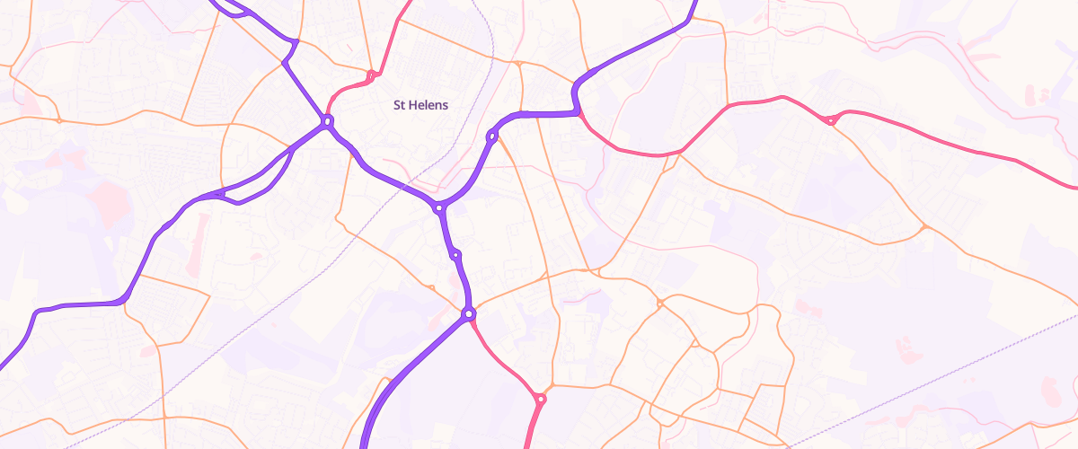 Map showing the location of St Helens Extra Petrol