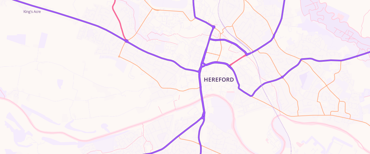 Map showing the location of Sainsburys Hereford