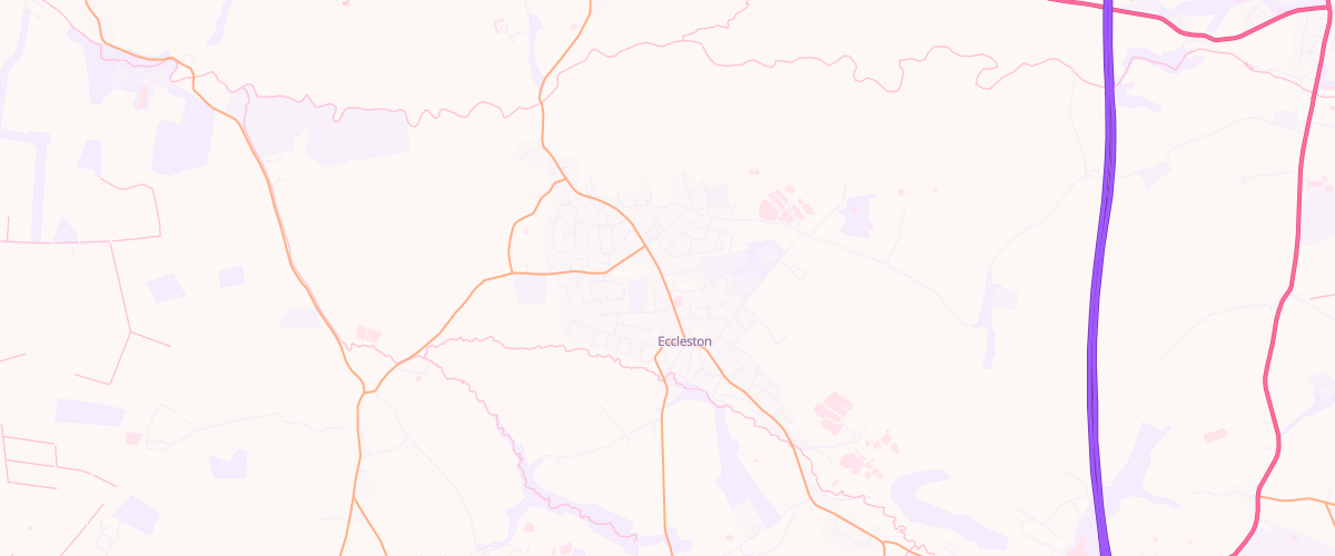 Map showing the location of Eccleston Green Filling Station