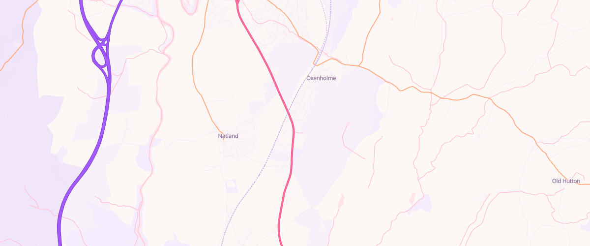 Map showing the location of Oxenholme