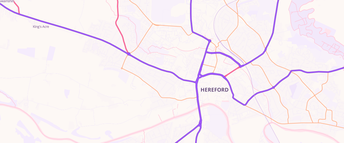 Map showing the location of West Hereford Service Station