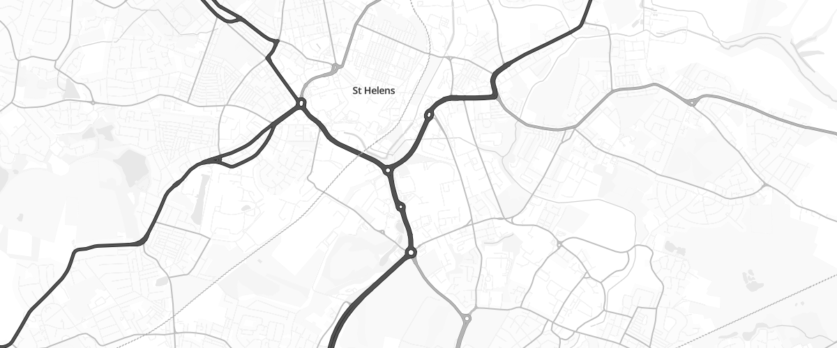 Map showing the location of St Helens Extra Petrol