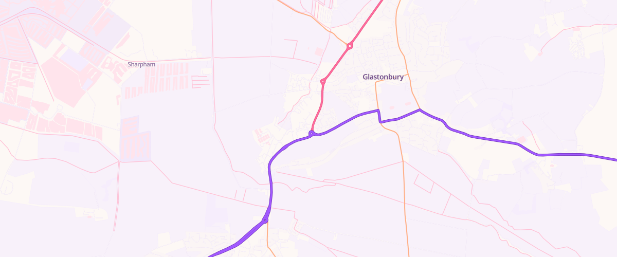 Map showing the location of Shell Co-Op Glastonbury