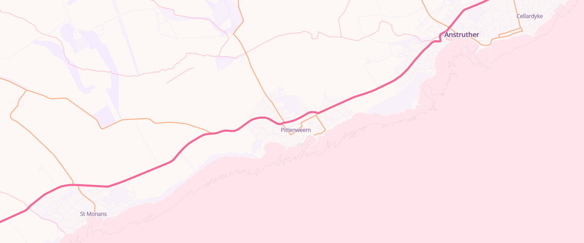 Map showing the location of Pittenweem Fuel Express Automat