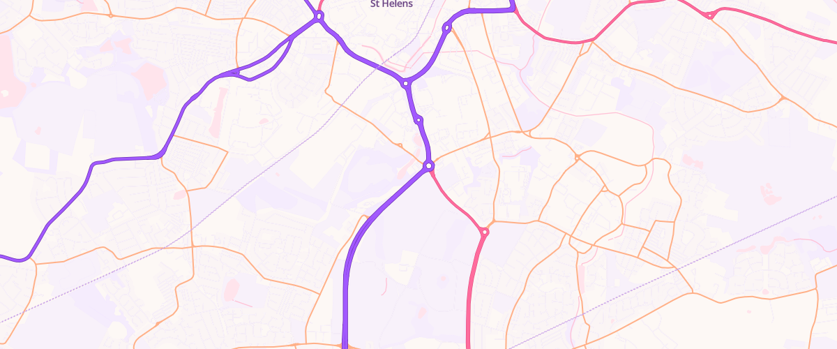 Map showing the location of Asda Sherdley Park Express