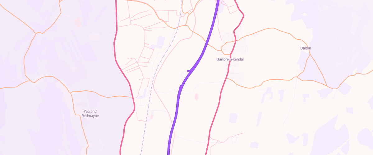 Map showing the location of Burton Service Area