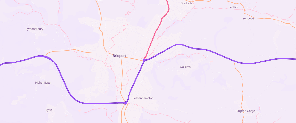 Map showing the location of Rontec Bridport