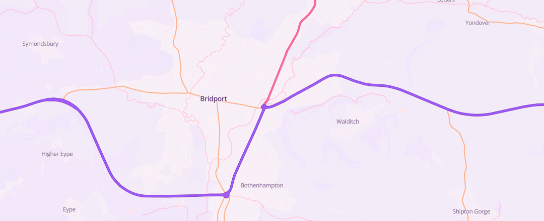 Map showing N/A, Bridport