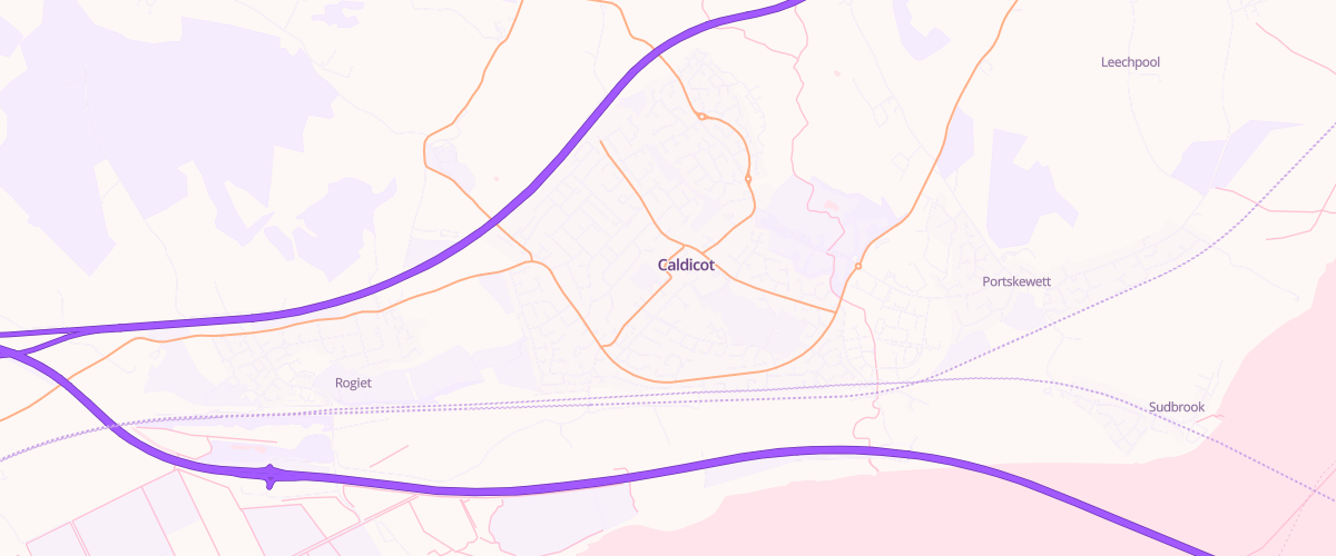 Map showing the location of Caldecot Fuel Express Automat
