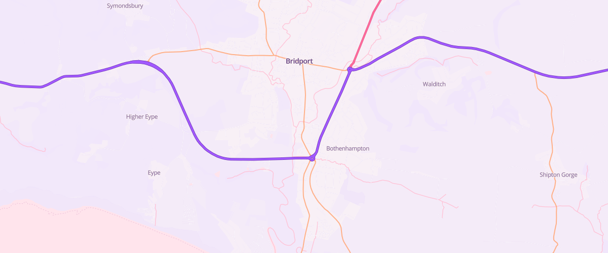 Map showing the location of Mfg Morrisons Bridport