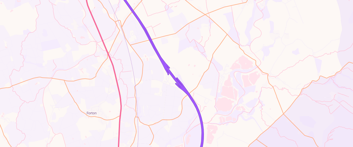 Map showing the location of Lancaster South Service Area