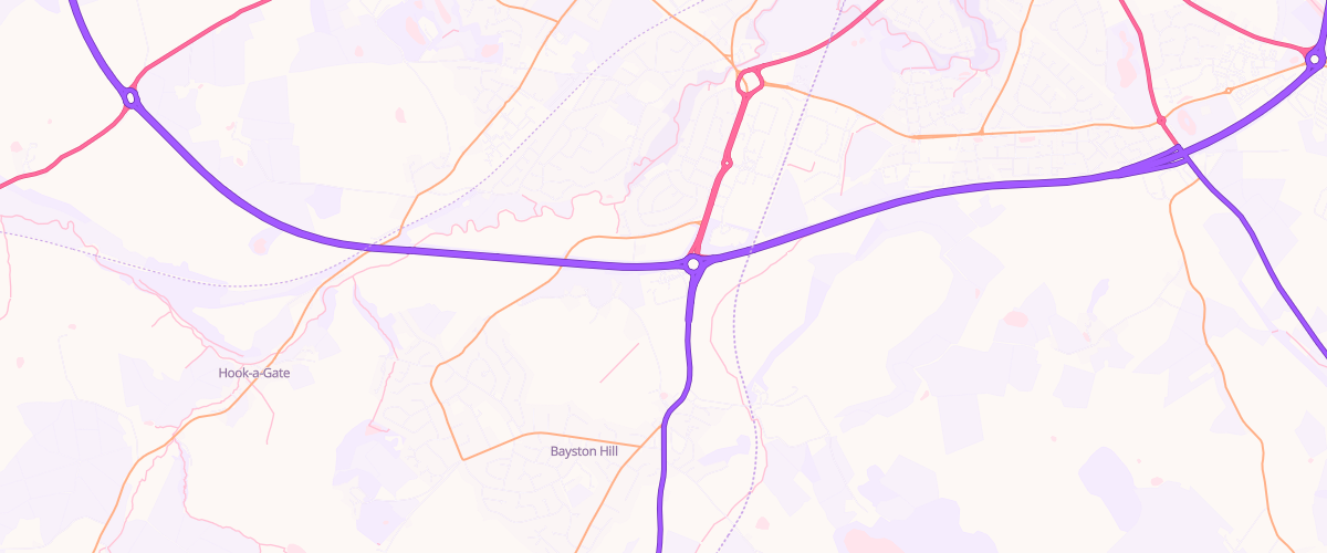 Map showing the location of Asda Bayston Hill Express