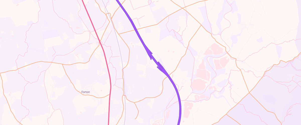 Map showing the location of Lancaster North Service Area